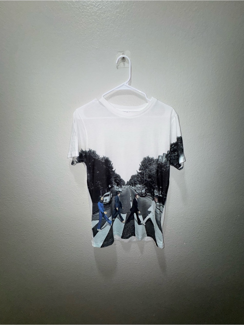 The Beatles White Graphic Tee with Abbey Road Photo